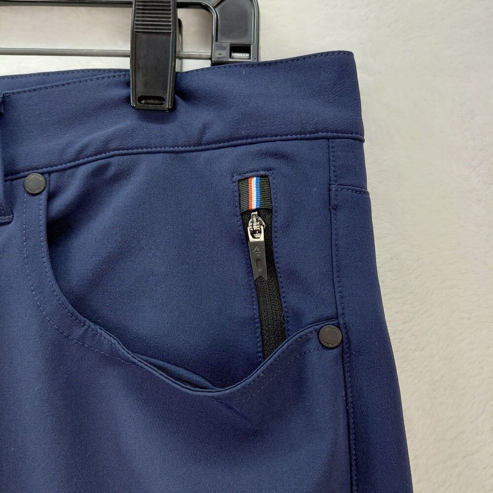 FourLaps Pants Mens 34X32 Blue Traverse Athletic Fit 4-Way Stretch Golf Chinos - Picture 7 of 12